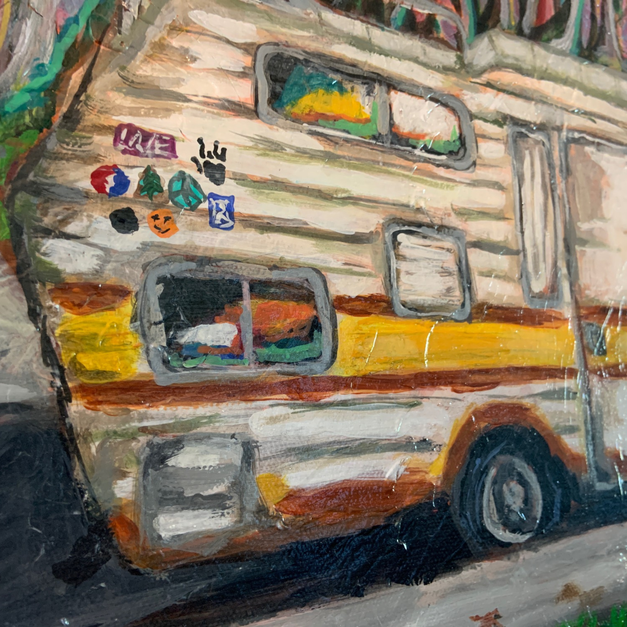 Abstract expressionist artist painting for sale