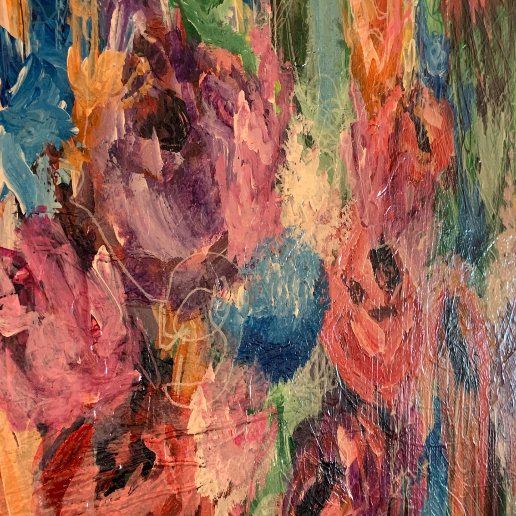 Run for the Roses - abstract expressionist painting by Alyssa Heather