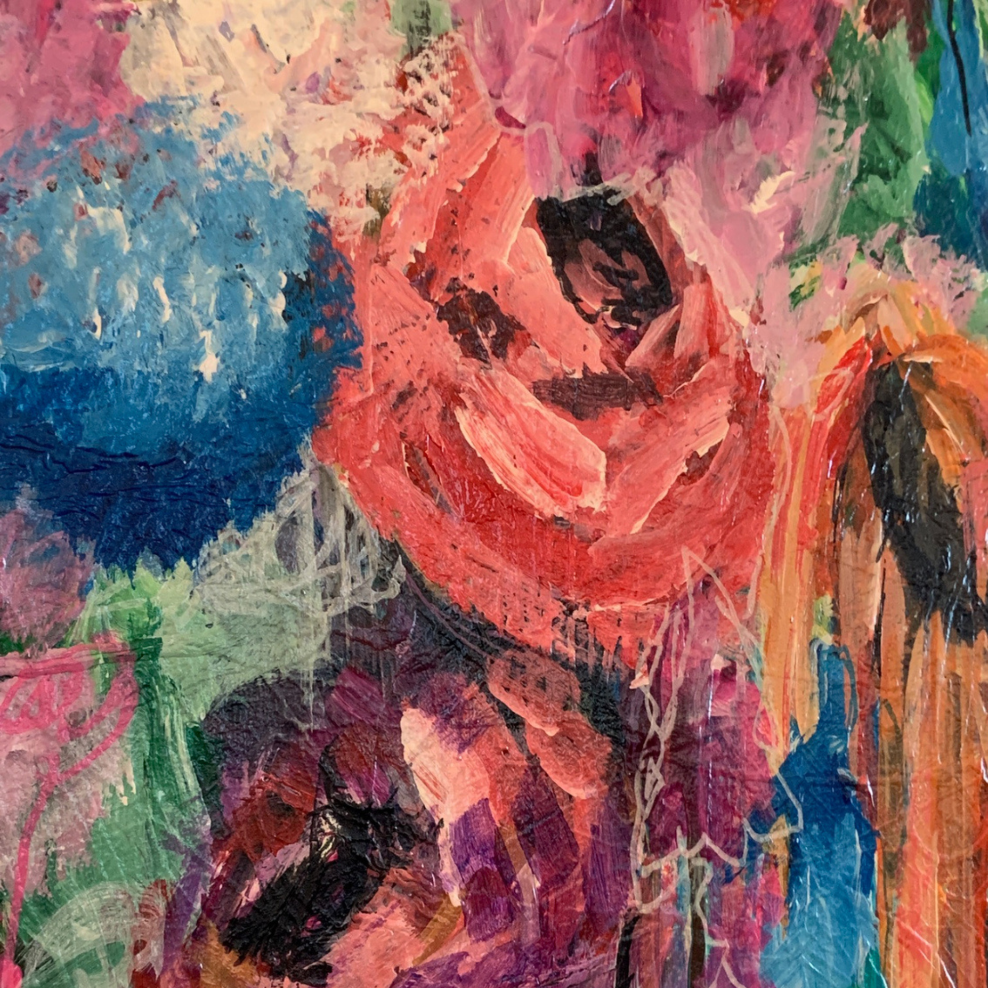 Run for the Roses - abstract expressionist painting by Alyssa Heather