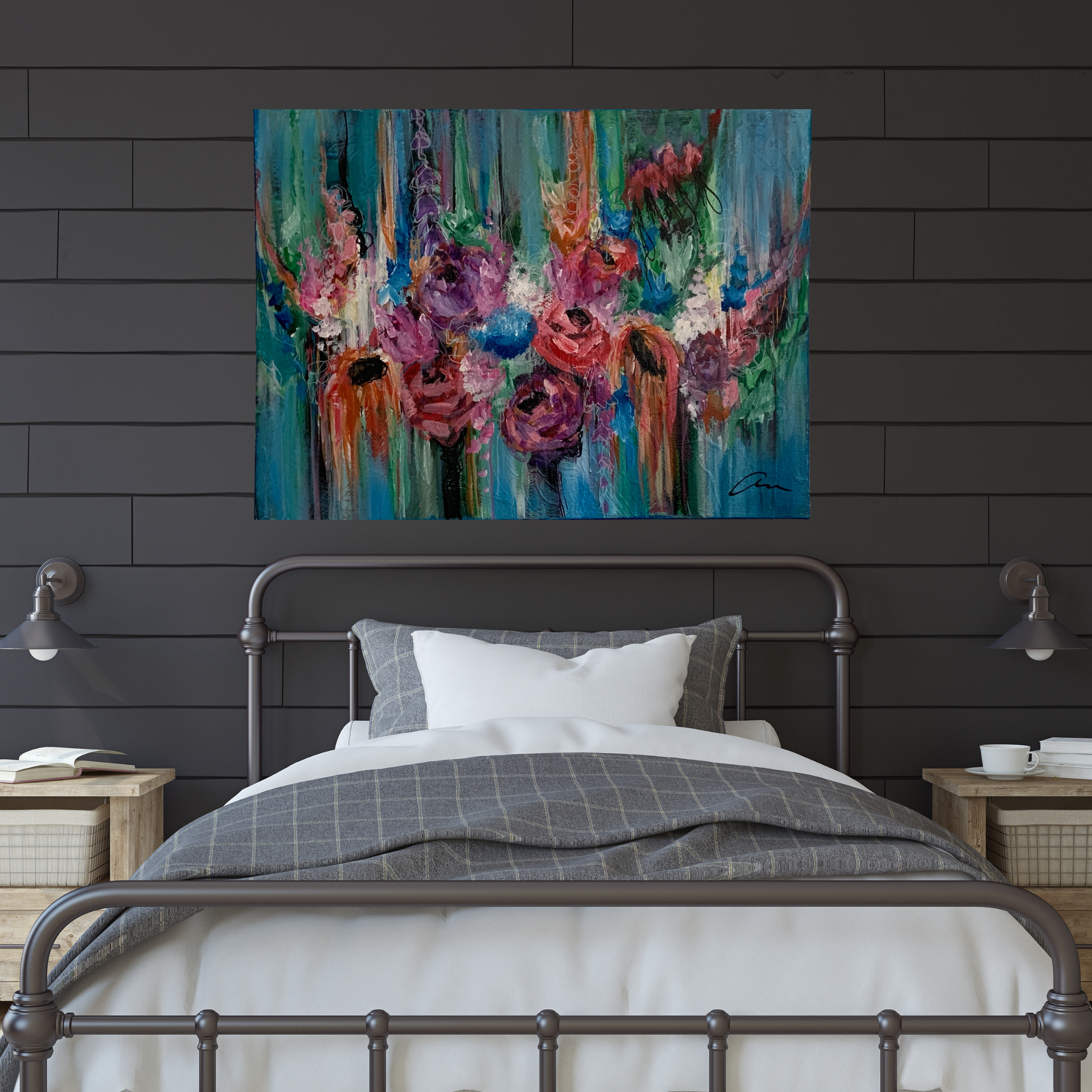 Run for the Roses - abstract expressionist painting by Alyssa Heather