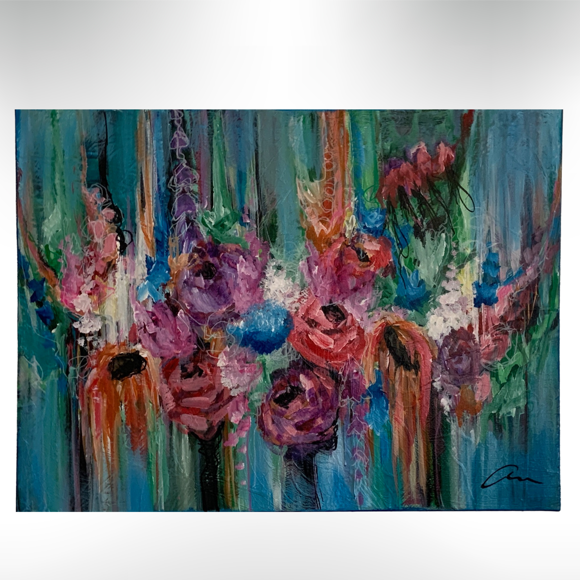 Run for the Roses - abstract expressionist painting by Alyssa Heather
